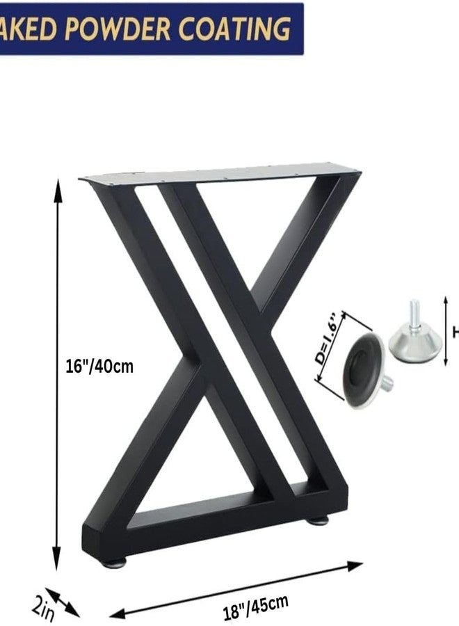 Ventuos_16 inch Heavy Duty Metal Legs for Table Furniture Desk Legs, Bench Coffee Table_Set_of_02_Black (Z_Shape_Leg) - Image 3